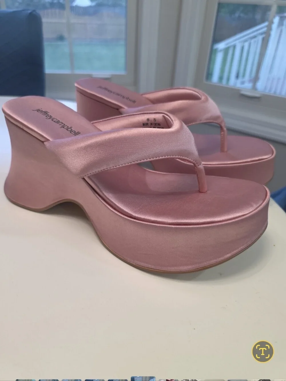 Jeffrey Campbell Drippin Sandal in Pink Satin Women's Size 8.5 - Picture 2 of 7